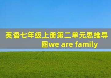 英语七年级上册第二单元思维导图we are family